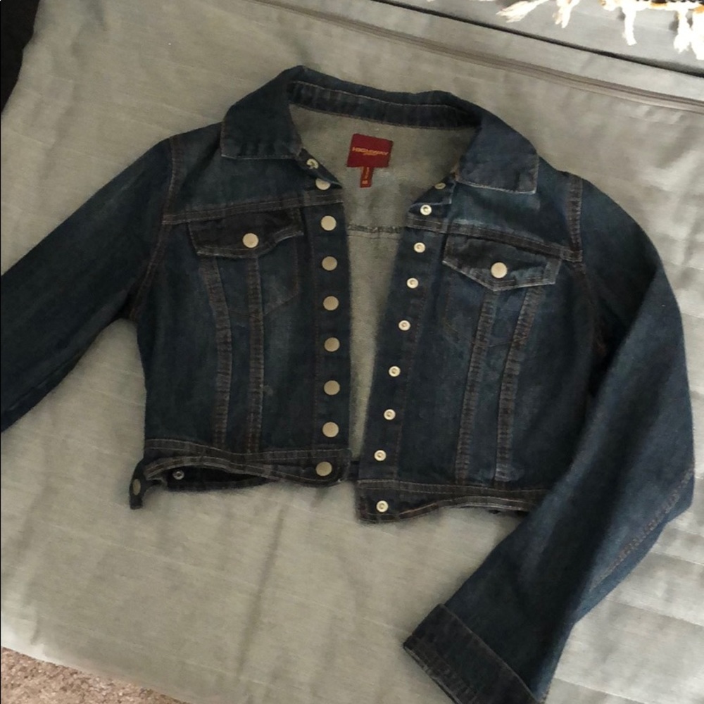 Used jean jacket crop top size M